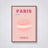 Preppy Paris Macaron Poster