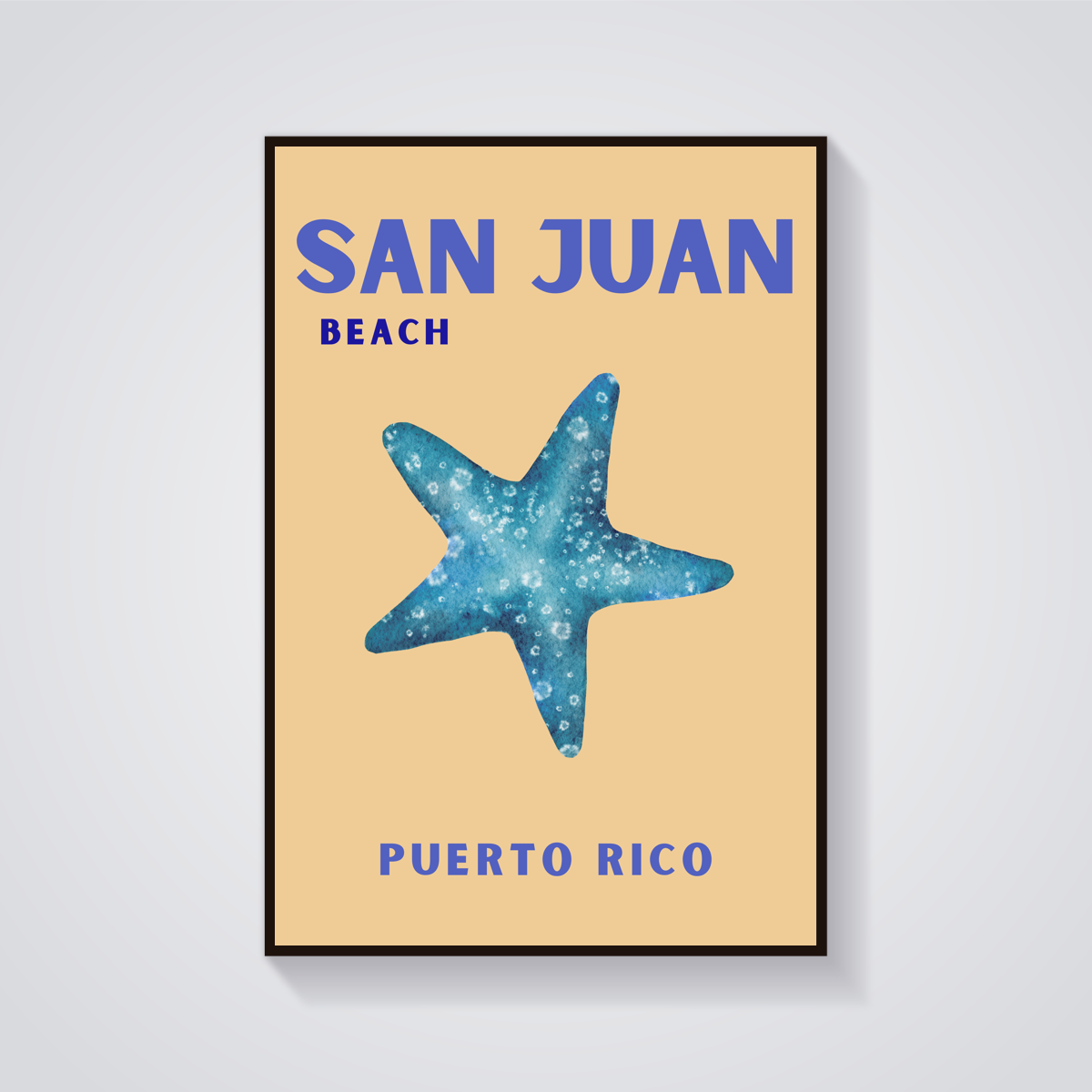 Preppy San Juan Starfish Beach Poster — vista frontale