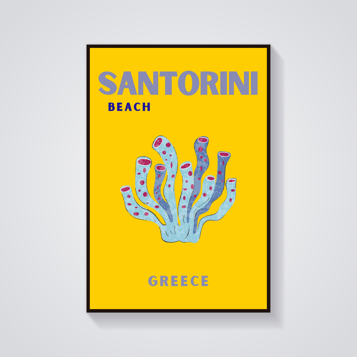 Preppy Santorini Coral Poster — vista frontale