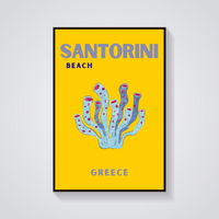Preppy Santorini Coral Poster — vista frontale