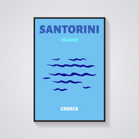 Preppy Santorini Island Waters Poster — vista frontale