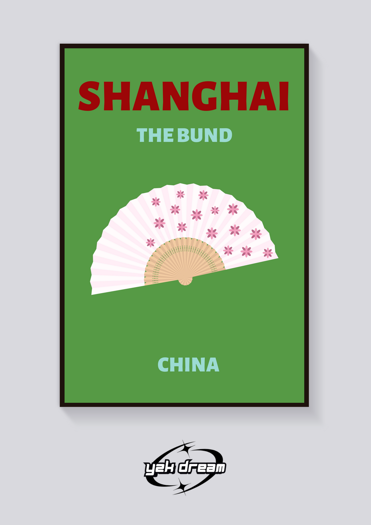 Preppy Shanghai Fan Poster — vista posteriore