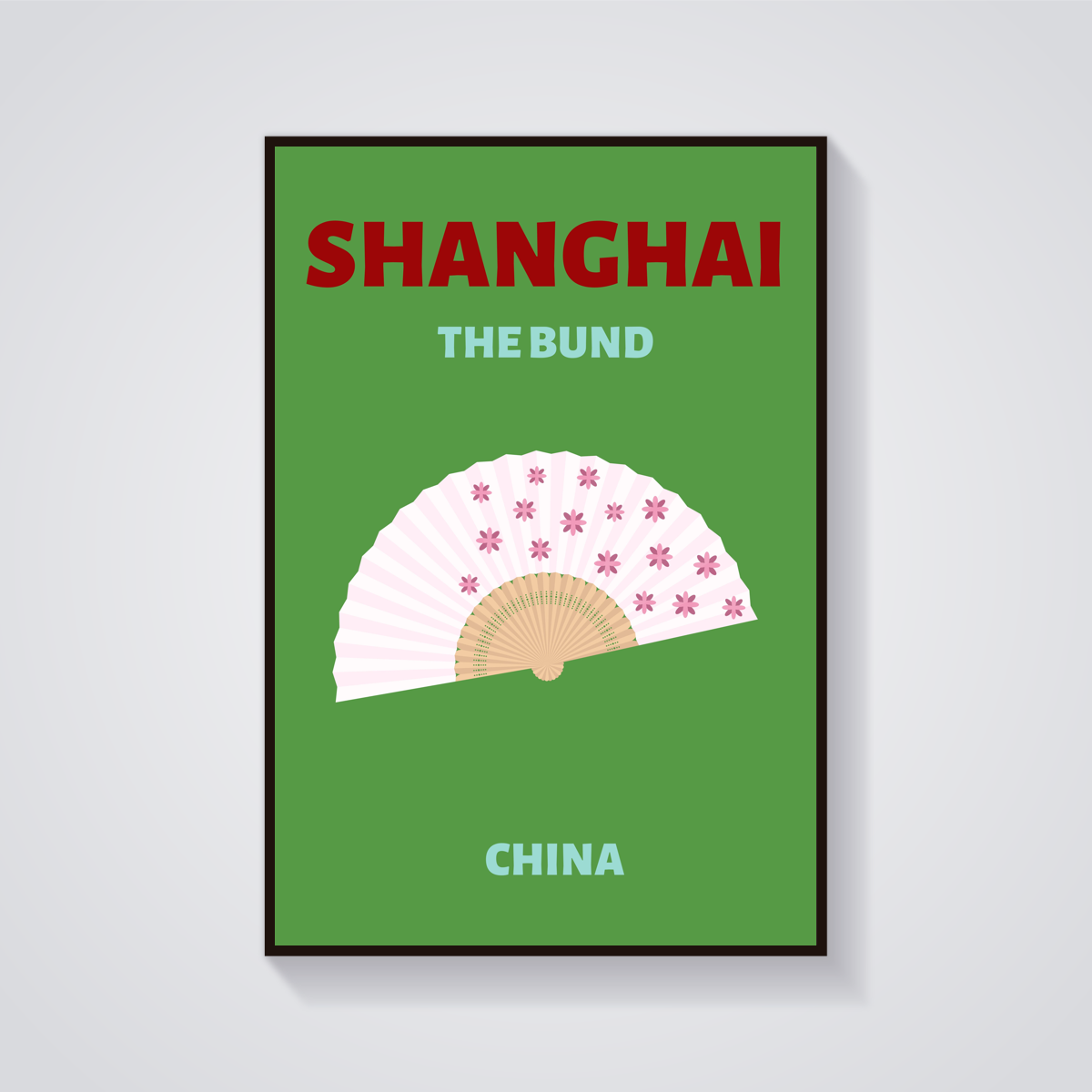 Preppy Shanghai Fan Poster — vista frontale
