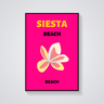 Preppy Siesta Beach Flower Poster