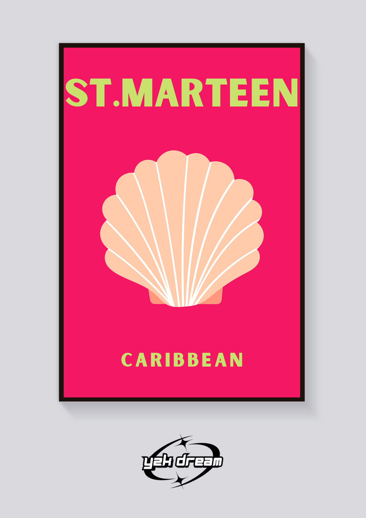 Preppy St. Maartin Seashell Poster — vista posteriore