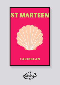 Preppy St. Maartin Seashell Poster — vista posteriore