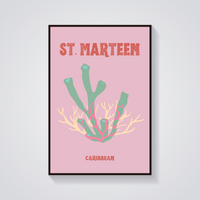 Preppy St. Marteen Coral Poster — vista frontale