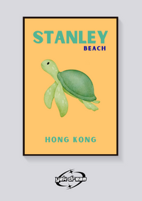 Preppy Stanley Beach Turtle Poster — vista posteriore