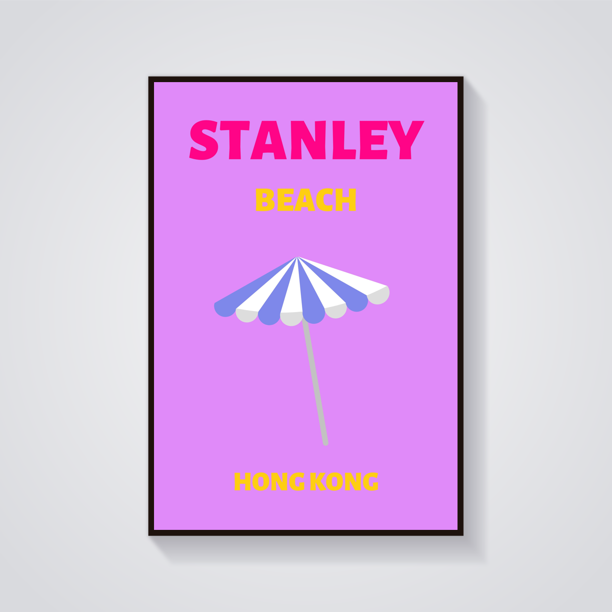 Preppy Stanley Beach Umbrella Poster — vista frontale