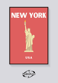 Preppy Statue of Liberty New York Poster — vista posteriore