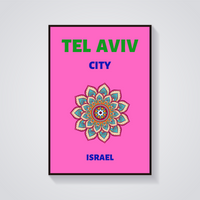 Preppy Tel Aviv Floral Poster — vista frontale