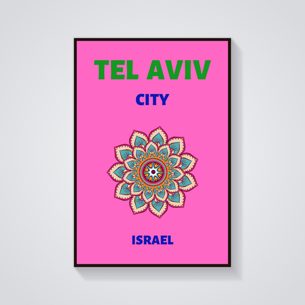 Preppy Tel Aviv Floral Poster — vista frontale