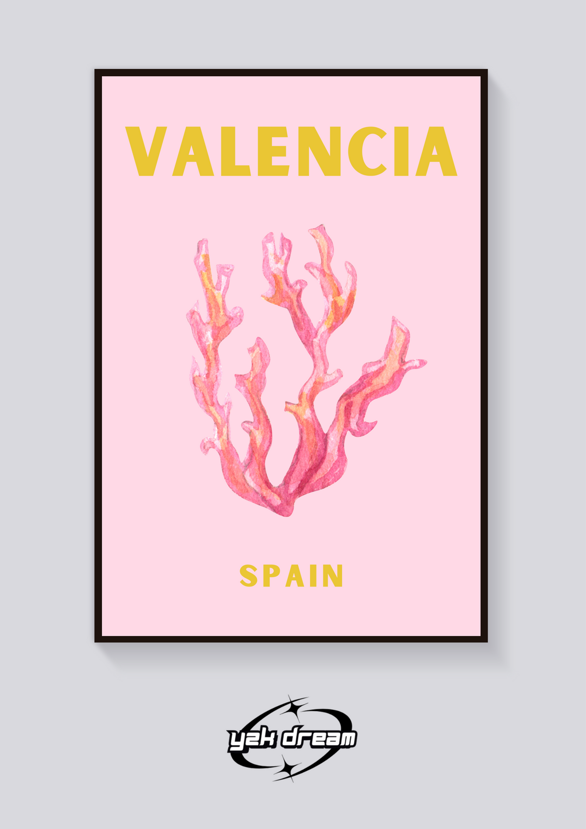 Preppy Valencia Coral Poster — vista posteriore