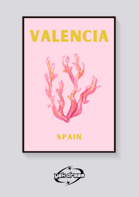 Preppy Valencia Coral Poster — vista posteriore