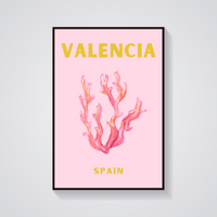 Preppy Valencia Coral Poster — vista frontale