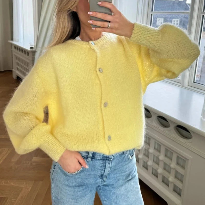 Preppy Y2K Womens Button Cardigan — vista completa