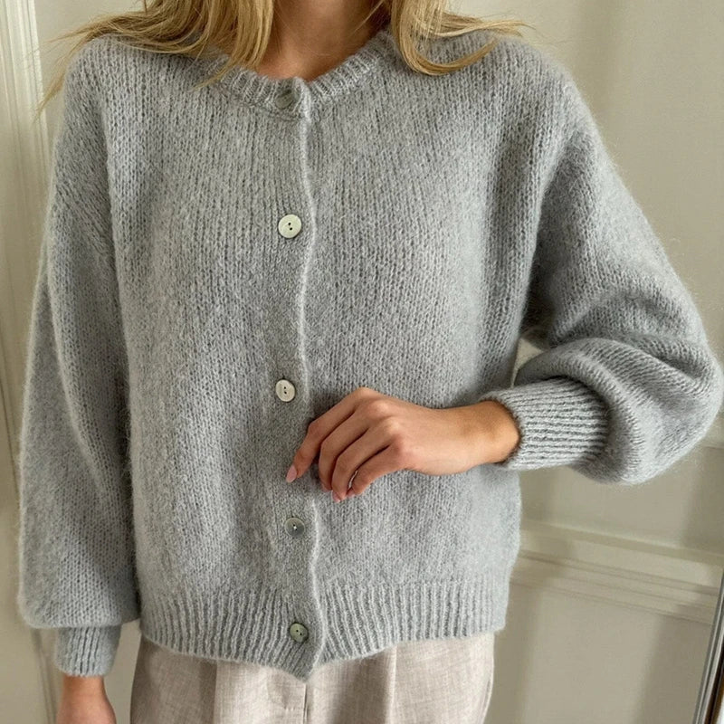 Preppy Y2K Womens Button Cardigan — vista frontale