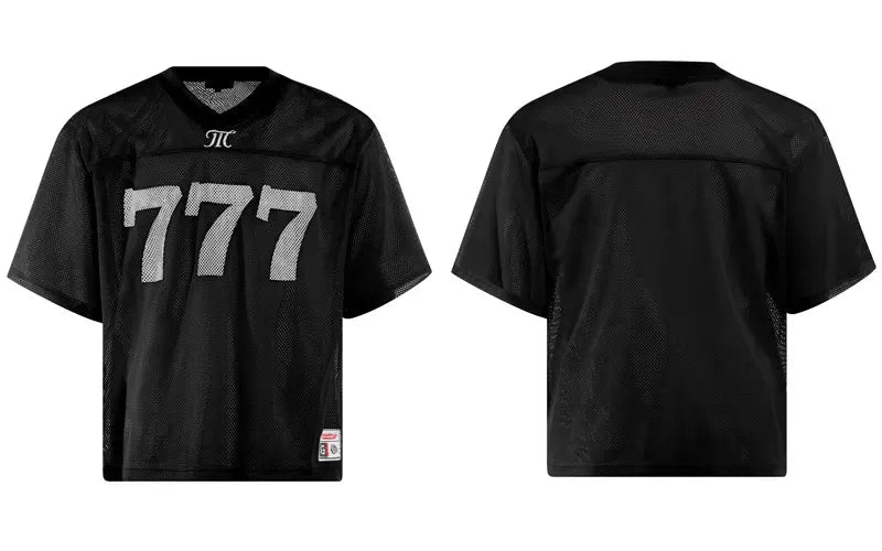 Printed Y2K "777" Mesh Jersey — vista posteriore