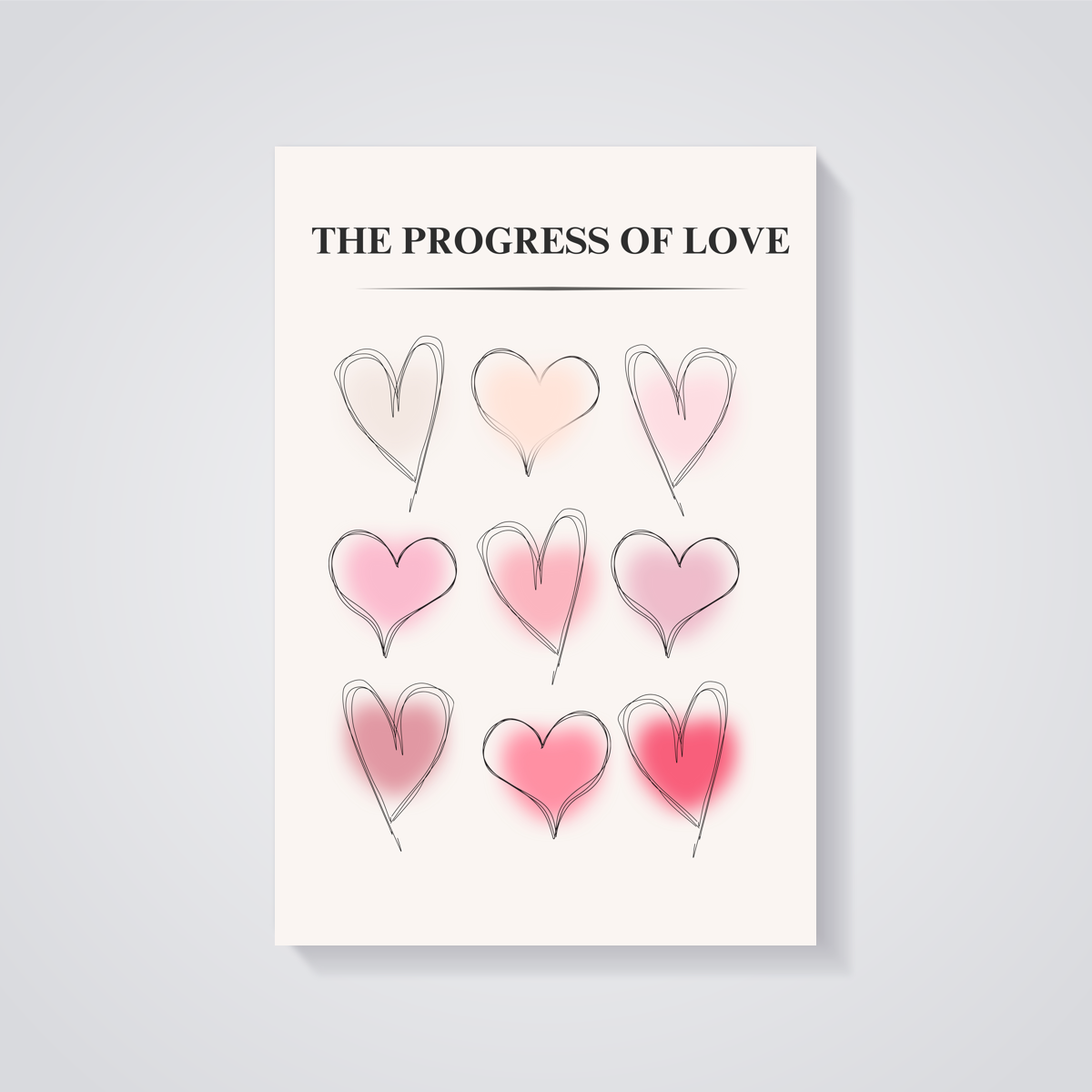 Progress of Love Hearts Poster — vista posteriore