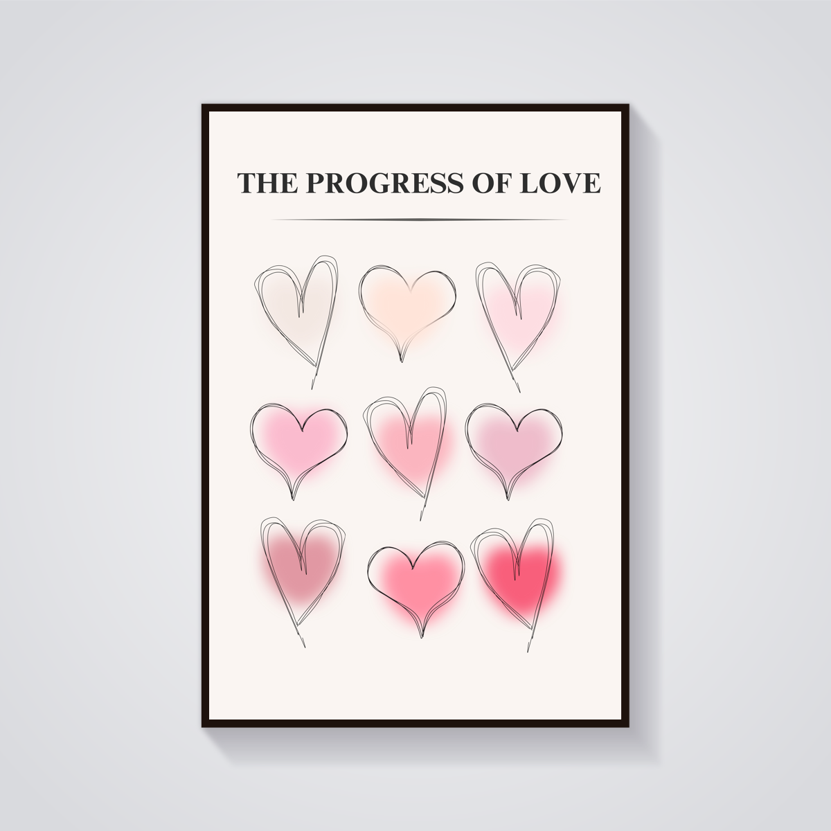 Progress of Love Hearts Poster — vista frontale