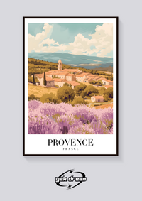Provence Lavender Village Poster — vista posteriore