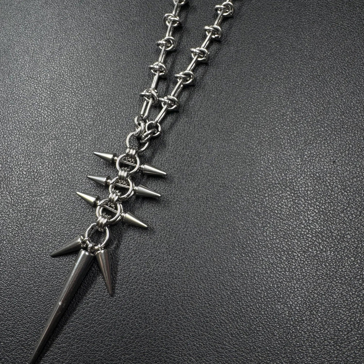 Punk Y2K Grunge Rock Spike Pendant Chain Necklace — in alternativa