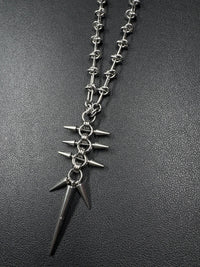 Punk Y2K Grunge Rock Spike Pendant Chain Necklace — vista laterale