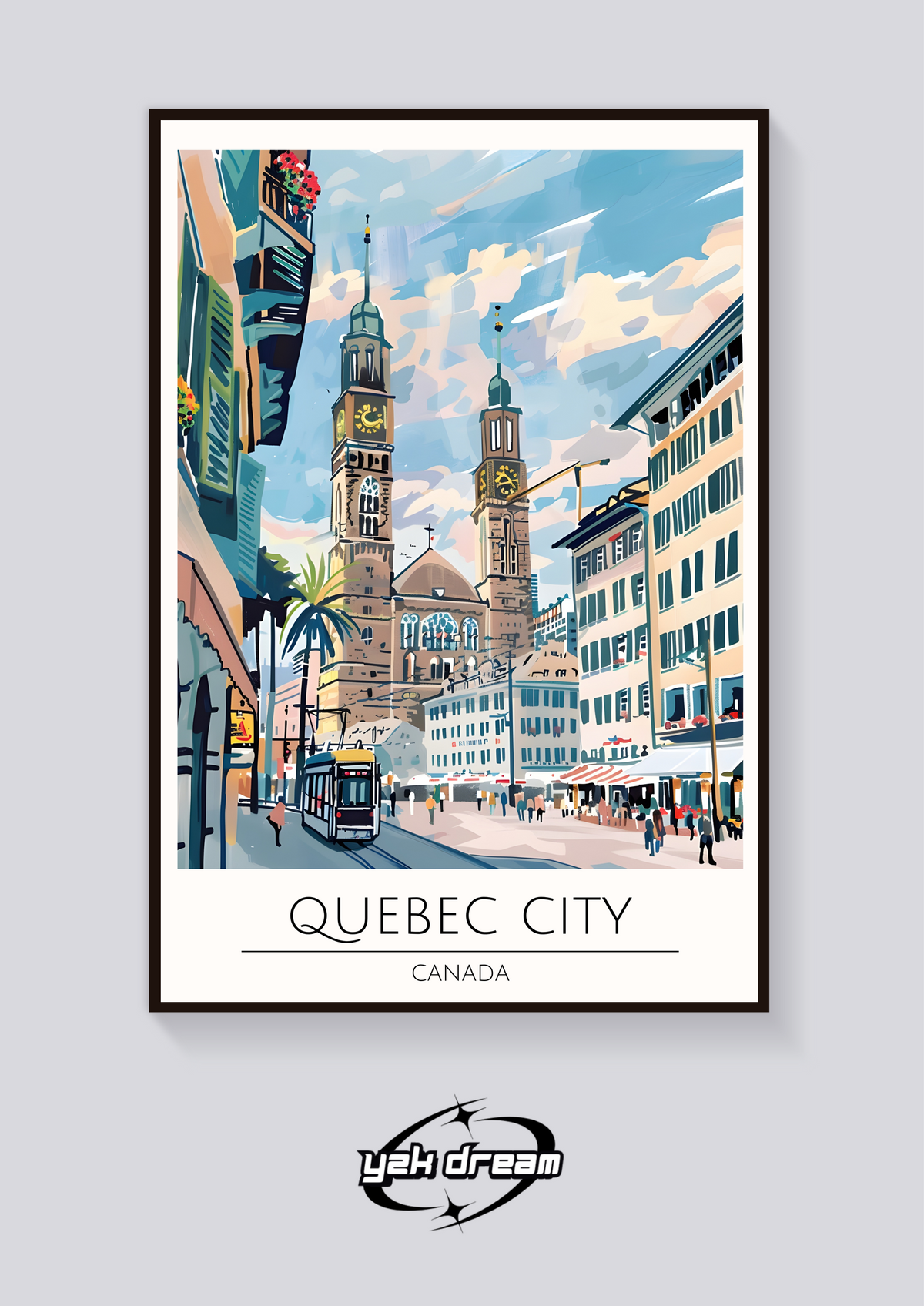 Quebec City Street Poster — vista posteriore
