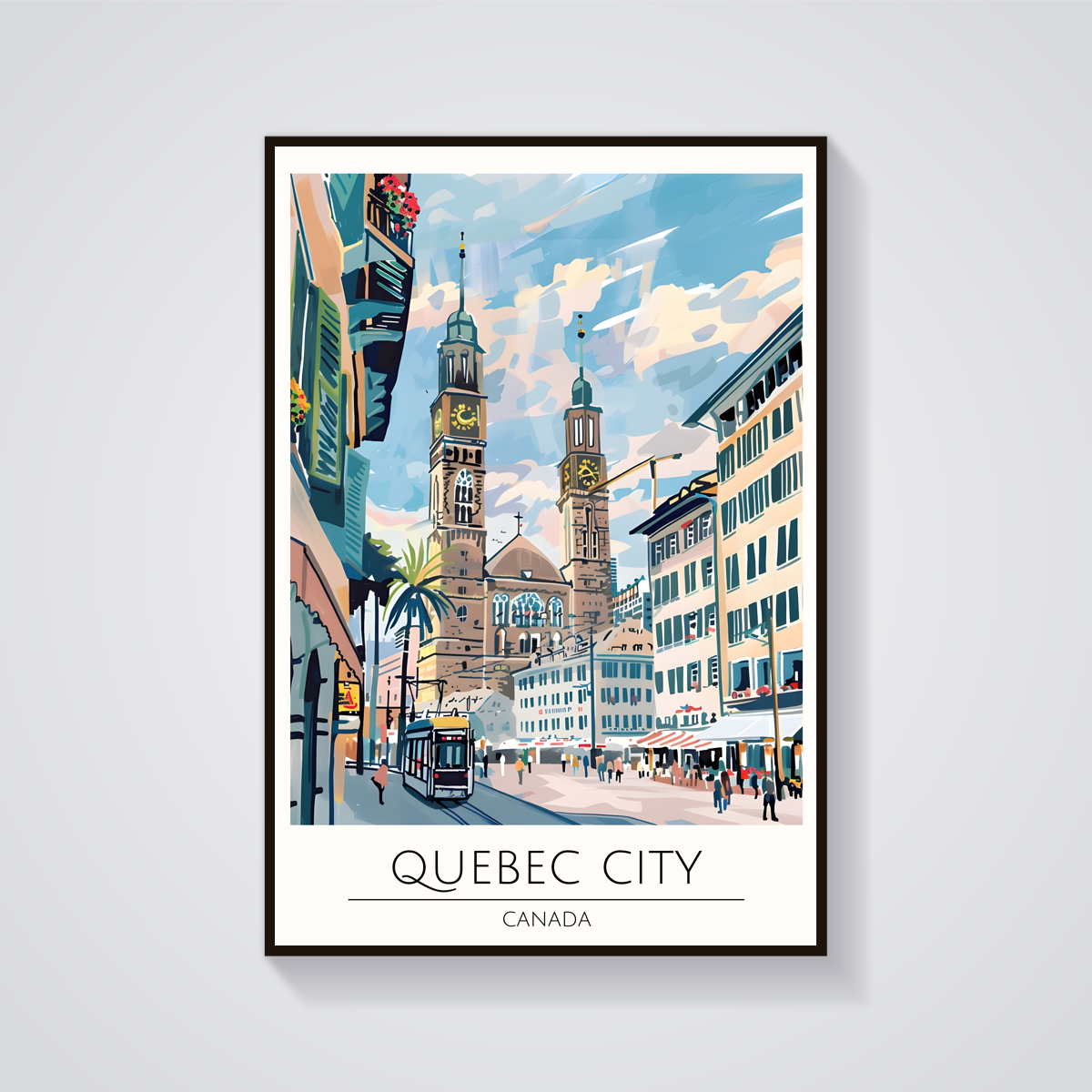 Quebec City Street Poster — vista frontale