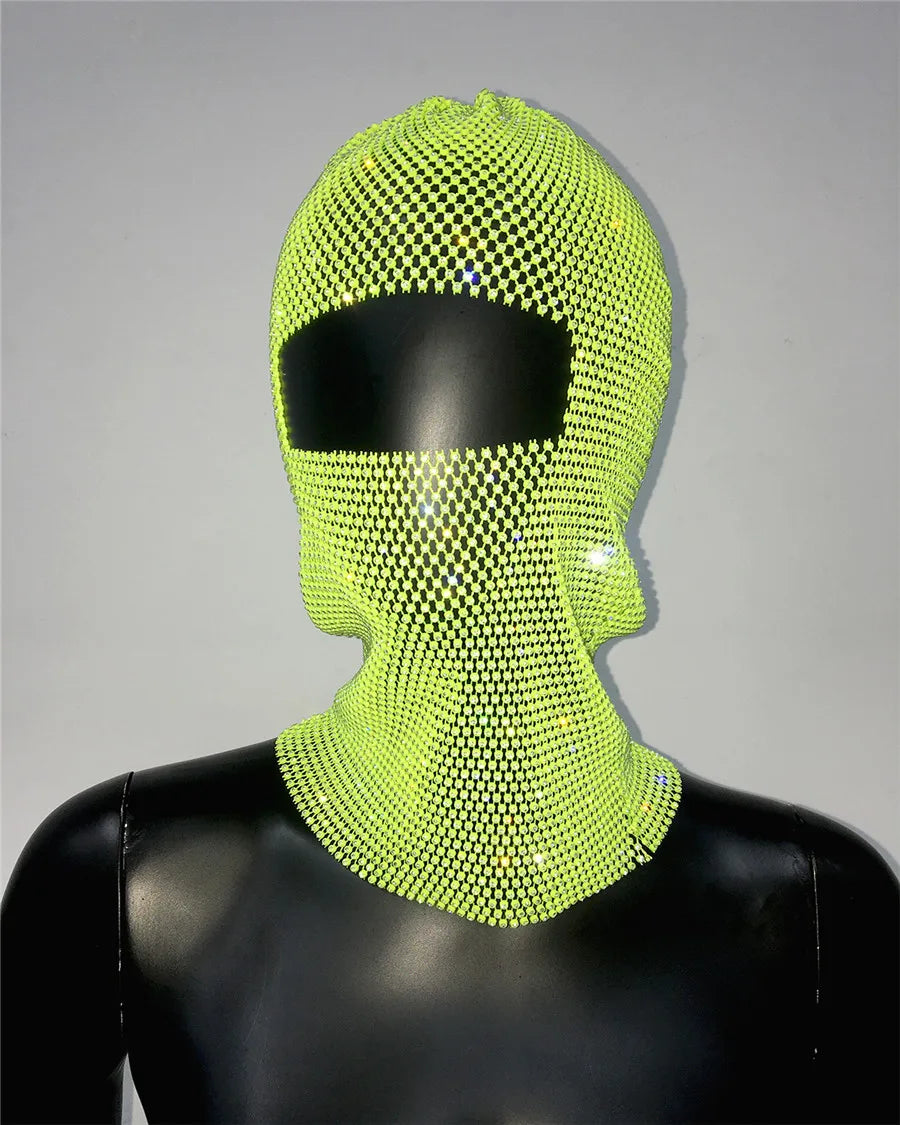 Rave Y2K Sparkly Rhinestone Diamond Balaclava Hat — dettaglio della stampa