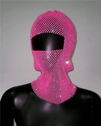 Rave Y2K Sparkly Rhinestone Diamond Balaclava Hat — in alternativa