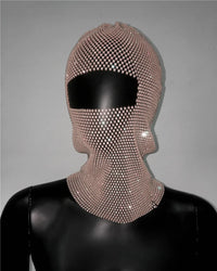 Rave Y2K Sparkly Rhinestone Diamond Balaclava Hat — vista laterale