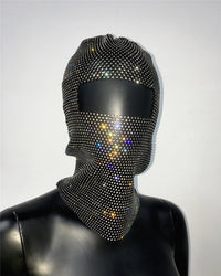 Rave Y2K Sparkly Rhinestone Diamond Balaclava Hat — dettaglio della stampa