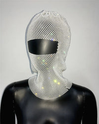 Rave Y2K Sparkly Rhinestone Diamond Balaclava Hat — dettaglio