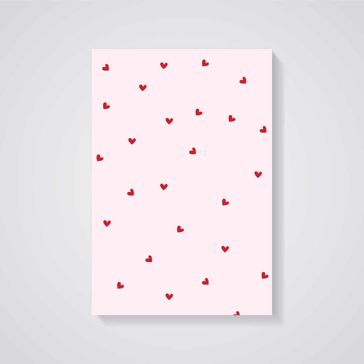 Red Hearts Pattern Poster — vista posteriore