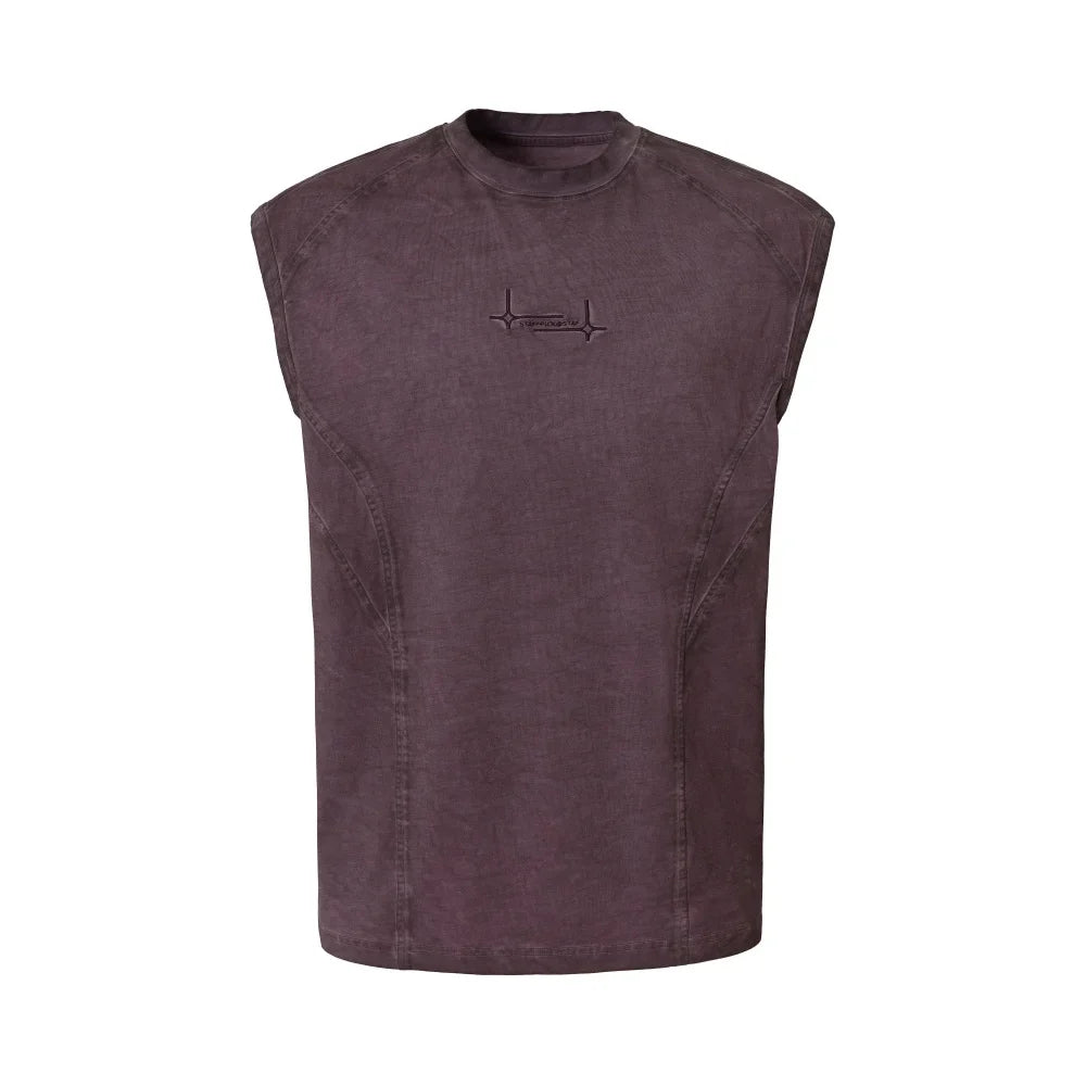 Retro Embroidery Y2K Tank Top — vista frontale
