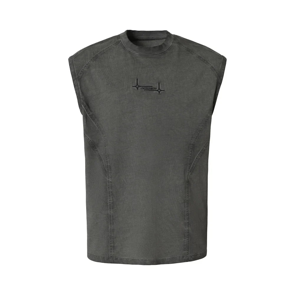 Retro Embroidery Y2K Tank Top — dettaglio