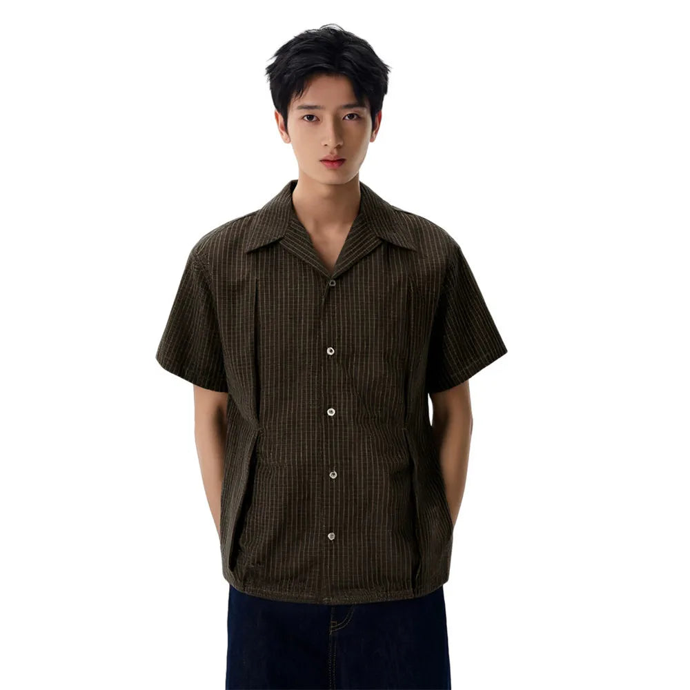 Retro Short Sleeve Plaid Work Shirt — vista posteriore