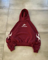 Retro Y2K Flame Print Graphic Hoodie — in alternativa