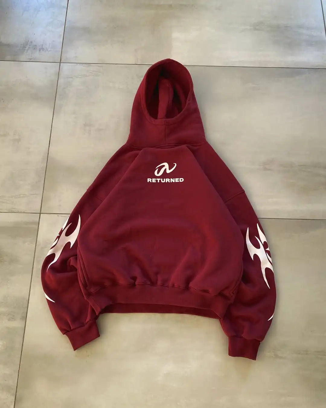 Retro Y2K Flame Print Graphic Hoodie — vista frontale
