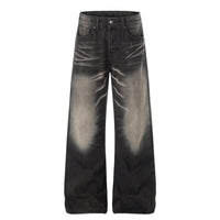 Retro Y2K Gradient Dyed Baggy Denim Jeans — vista frontale