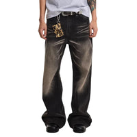 Retro Y2K Gradient Dyed Baggy Denim Jeans — vista posteriore