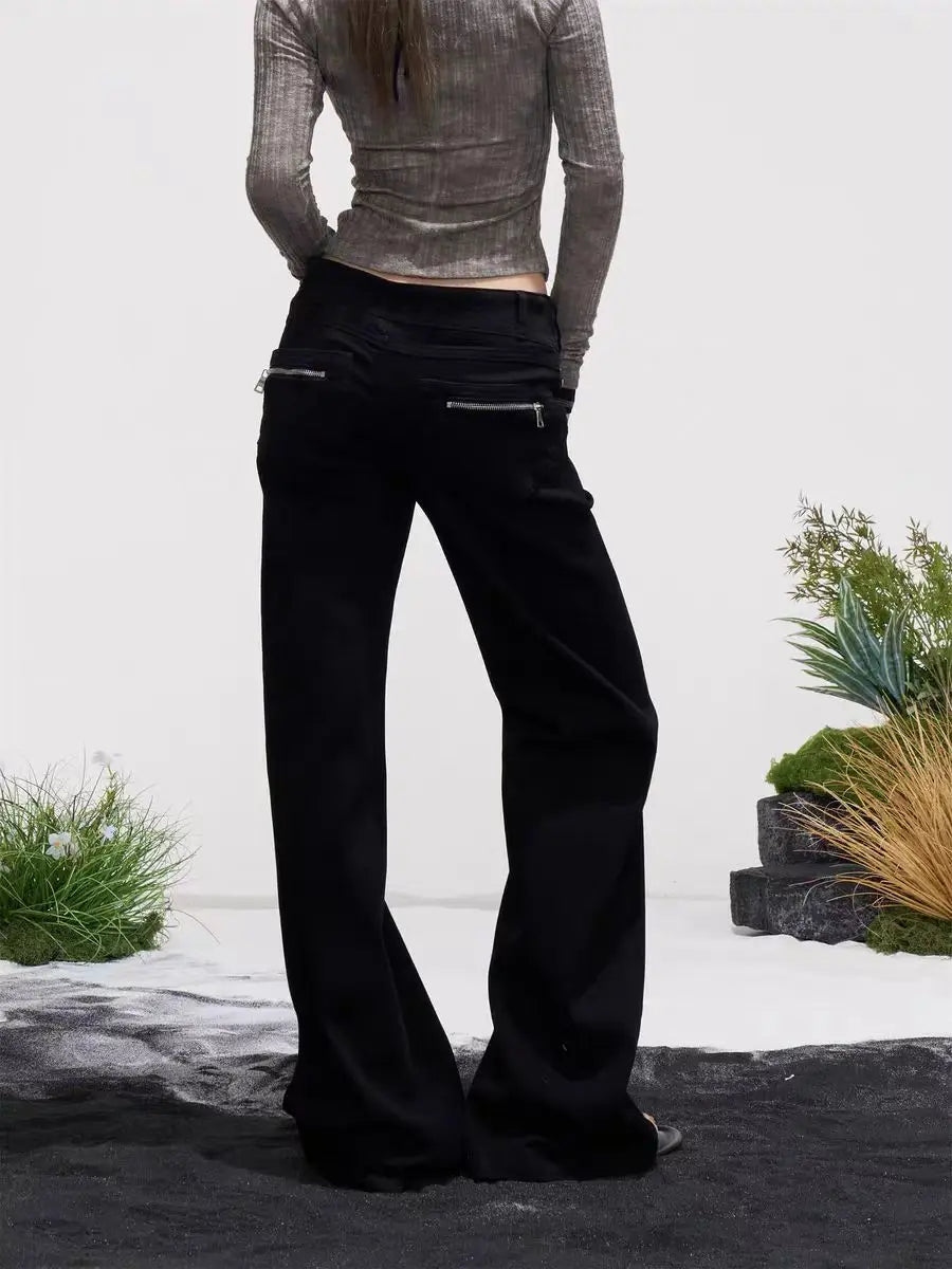 Retro Y2K High Waist Micro Flare Jeans — vista posteriore