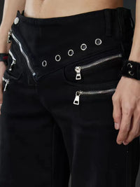 Retro Y2K High Waist Micro Flare Jeans — dettaglio della stampa