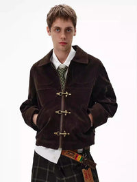 Retro Y2K Spliced Suede Pilot Clip Jacket — dettaglio della stampa