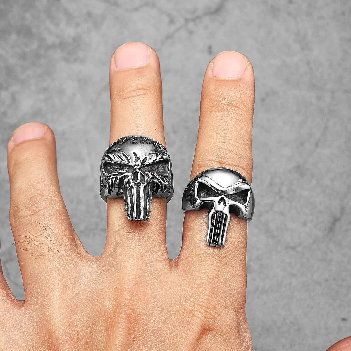 Revenge Punisher Skull Ring — dettaglio