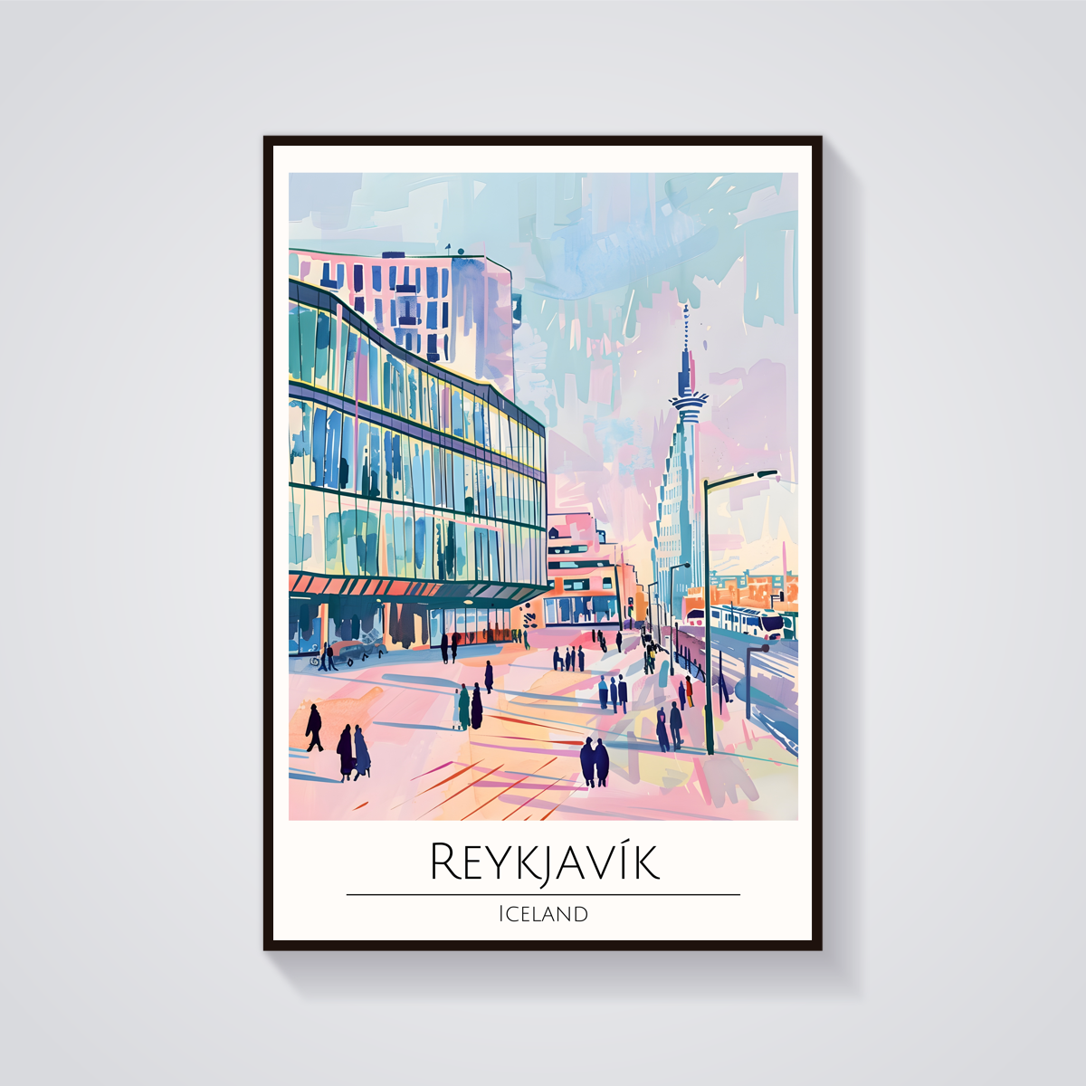 Reykjavik Cityscape Poster — vista frontale