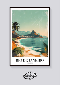 Rio de Janeiro Vintage Travel Poster — vista posteriore