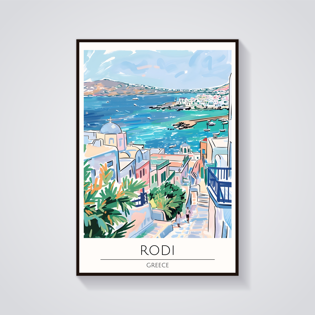 Rodi Greece Coastal Poster — vista frontale