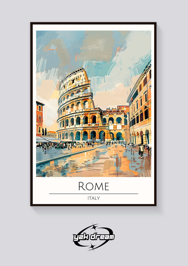 Rome Colosseum Art Deco Poster